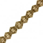 Faceted glass bicone beads 4mm Tranparent light smoky